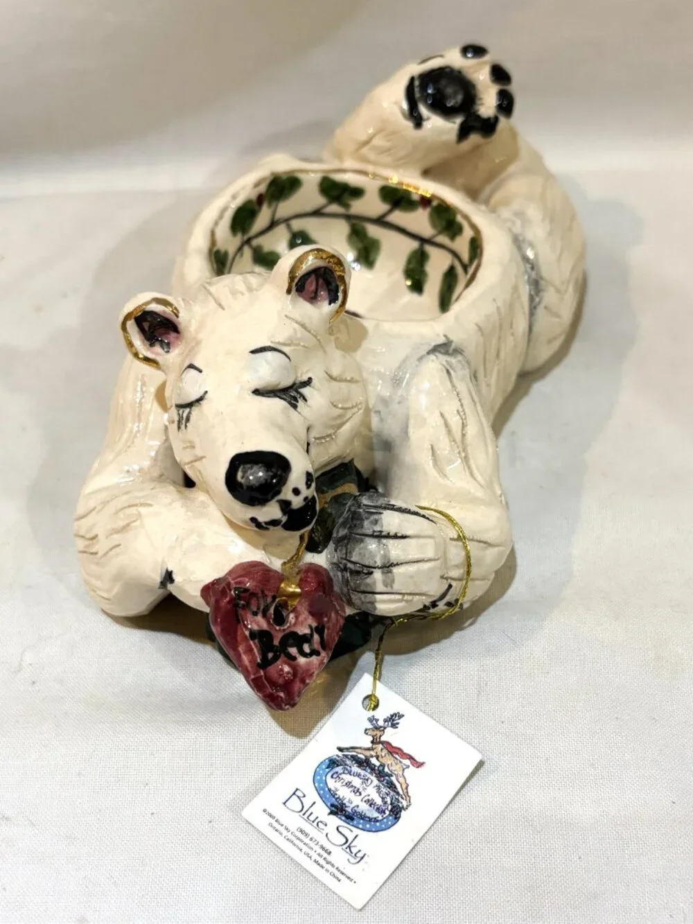 Blue Sky Polar Bear Votive Tealight Candle Holder Heather Goldminc LOVE Valentin